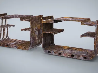 Construction Ship Low-poly 3D model