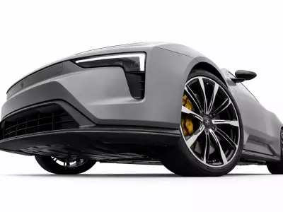 Polestar 5 Luxury Electric Performance Sedan in Matte Grey Low-poly 3D model