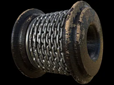 chain spool Low-poly 3D model