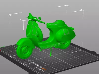 Classic Vespa Scooter 3D Model Vintage Style Retro Motorbike 3D print model
