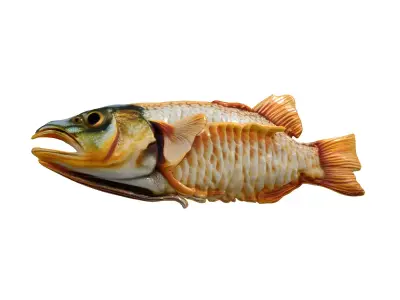 Realistic Dried Fish 3D Model Low-poly 3D model
