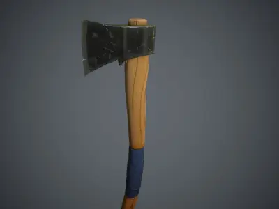 Stylized Woodcutter Axe Low-poly 3D model