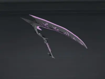 Sickle scythe Low-poly 3D model