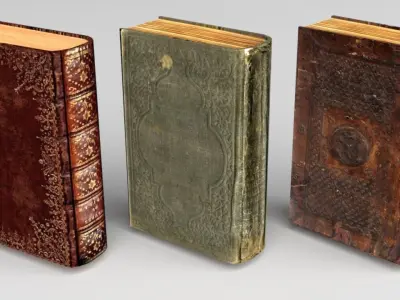 Low Poly Books old book with writing Low-poly 3D model