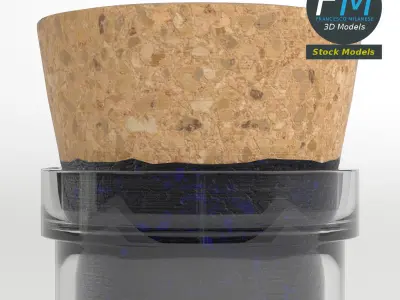 Vintage ink bottle 3D model