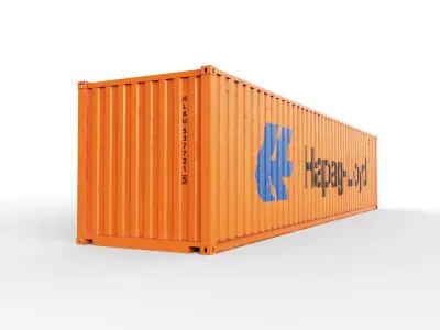 40 feet Hapag-Lloyd standard shipping container 3D model
