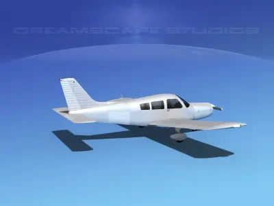 Piper PA-28-235 Cherokee Bare Metal 3D model