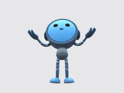 Robot Low-poly 3D model 23