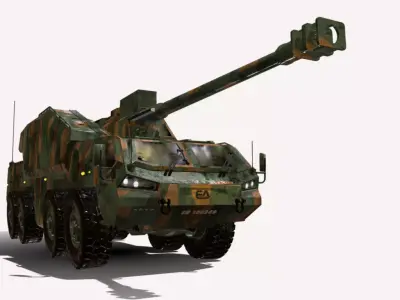 excalibur 155 mm 8x8 Low-poly 3D model