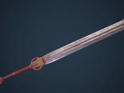 Fantasy Barbarian Sword PBR Low-poly 3D model