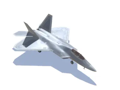 F-22 Raptor Jet Fighter Aircraft Low-poly 3D model