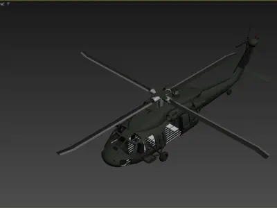 3D model of a helicopter Low-poly 3D model