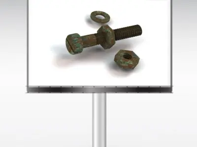 Tool 7 bolt and nut 3D model