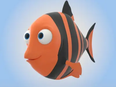 Tiger Barb Fish 3D model purchase