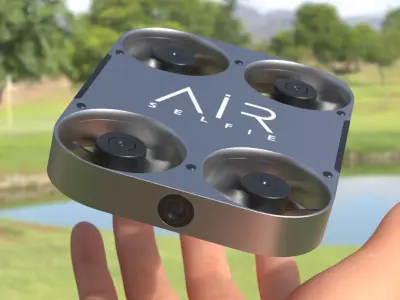 AirSelfie Pocket Drone Silver Black 3D model
