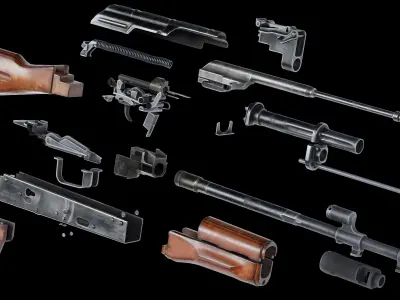 VR Ready Low Poly AK 47 Low-poly 3D model