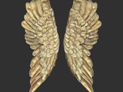 wing carved art 3D print model