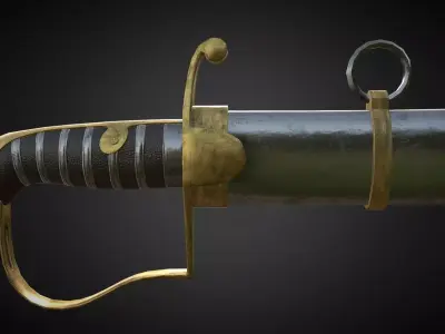 Hussar sabre Low-poly 3D model
