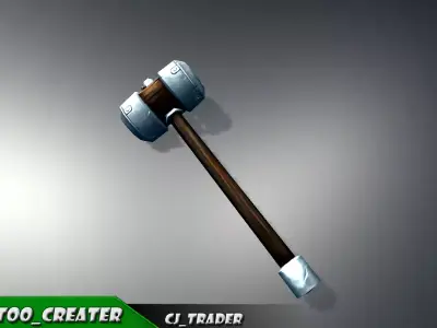 Modern Fantasy Mace Lowpoly 3d model Low-poly 3D model