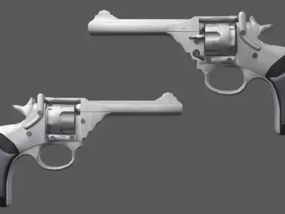 Webley WW2 Weapon Low-poly 3D model