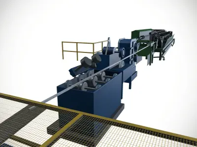 Aluminum Wire Casting Machine Aluminum Melting Furnace Low-poly 3D model
