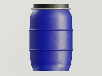 Plastic Open Head Drum 60L Low-poly 3D model