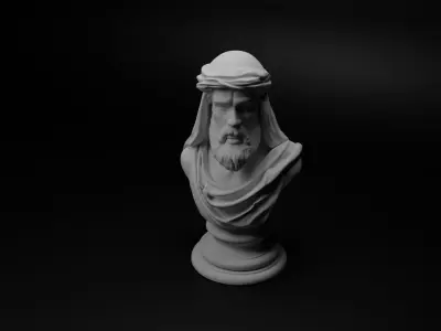 Arab Bedouin Warrior Bust Chess 3D print model purchase