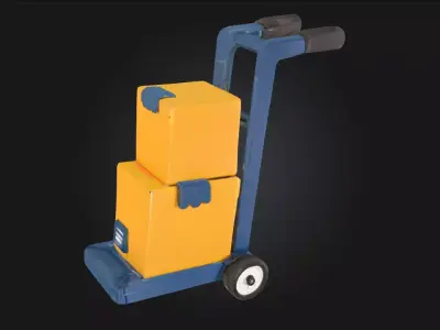 Hand Truck with Boxes  Essential Asset for Industrial  3D model