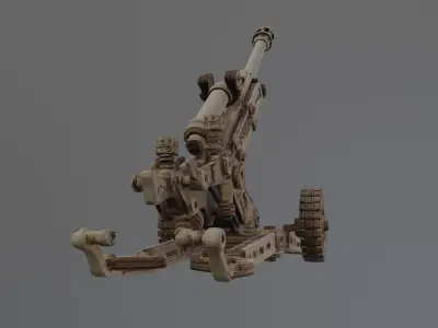 abandoned artillery prop 3D model