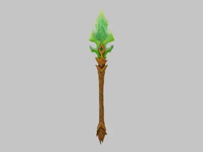 Nature Dryad Spear Low-poly 3D model