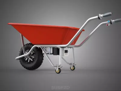 TRI 3 THREE TIRE WHEEL WHEELBARROW BARROW POWER ASSIST ELECTRIC 3D model