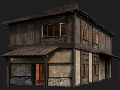 Old Building 4K Textures GameReady 177 Low-poly 3D model