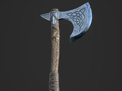 Viking axe 3D model 3