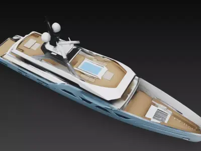 Modern Luxury Super Yacht Vessel 3D print model