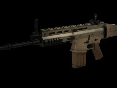 Wraith tan rifle Low-poly 3D model