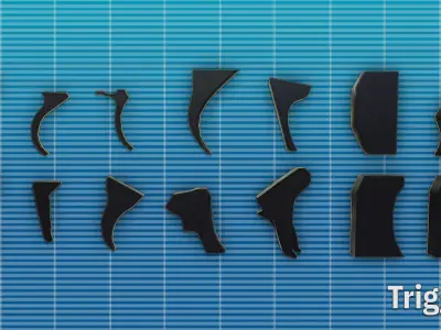 TMWP Trigger set PBR Low-poly 3D model