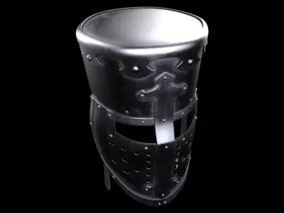 Medieval knight helmet warrior 3D model buy