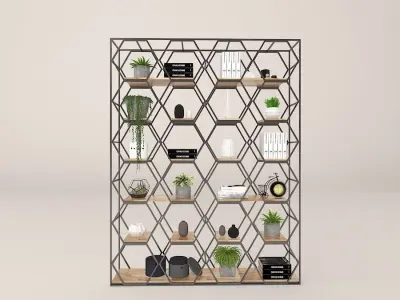 Book Shelf with Decoration Free 3D model