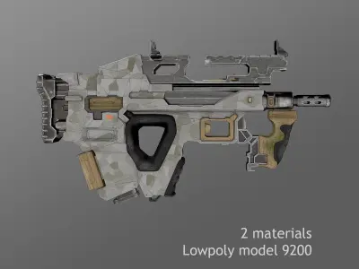 Low-poly 3D sci-fi model Assault rifle Jungle Planet Low-poly 3D model