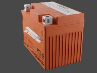 Motorcycle Battery Low-poly 3D model get