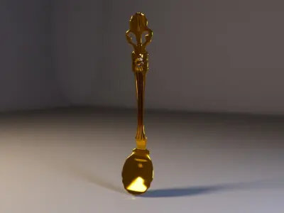 Royal Gold Teaspoon Low-poly 3D model