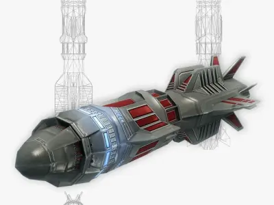 Missile 12 sci-fi low poly Low-poly 3D model