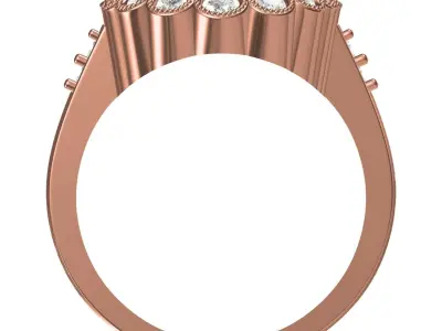 Cushion Cut Purple Diamond Milgrain Bezel Set Cocktail Ring 3D print model