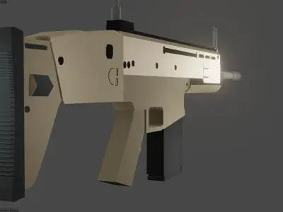 FN SCAR 175 GUN Low-poly 3D model