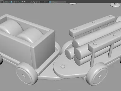 Cartoon Toy Train   Stylized 3D Model Low-poly 3D model
