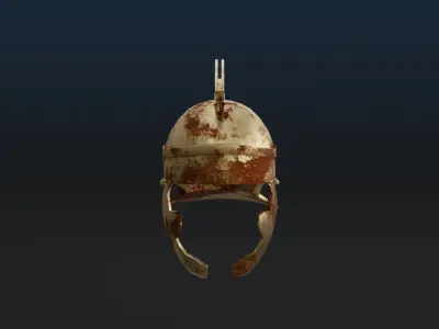 Rusted Roman Helmet  Low-poly 3D model