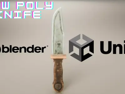 Hunters Vintage Wooden Knife Stylized Asset Low-poly 3D model