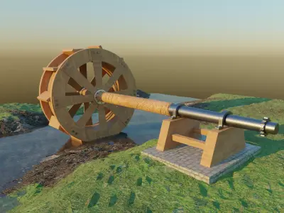 Waterwheel 3D Model Free 3D model