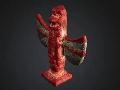 Tlingit Totem V2 - Low-poly 3D Model with PBR and 2K Textures Free low-poly 3D model