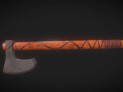 Battle Axe Low-poly 3D model 13